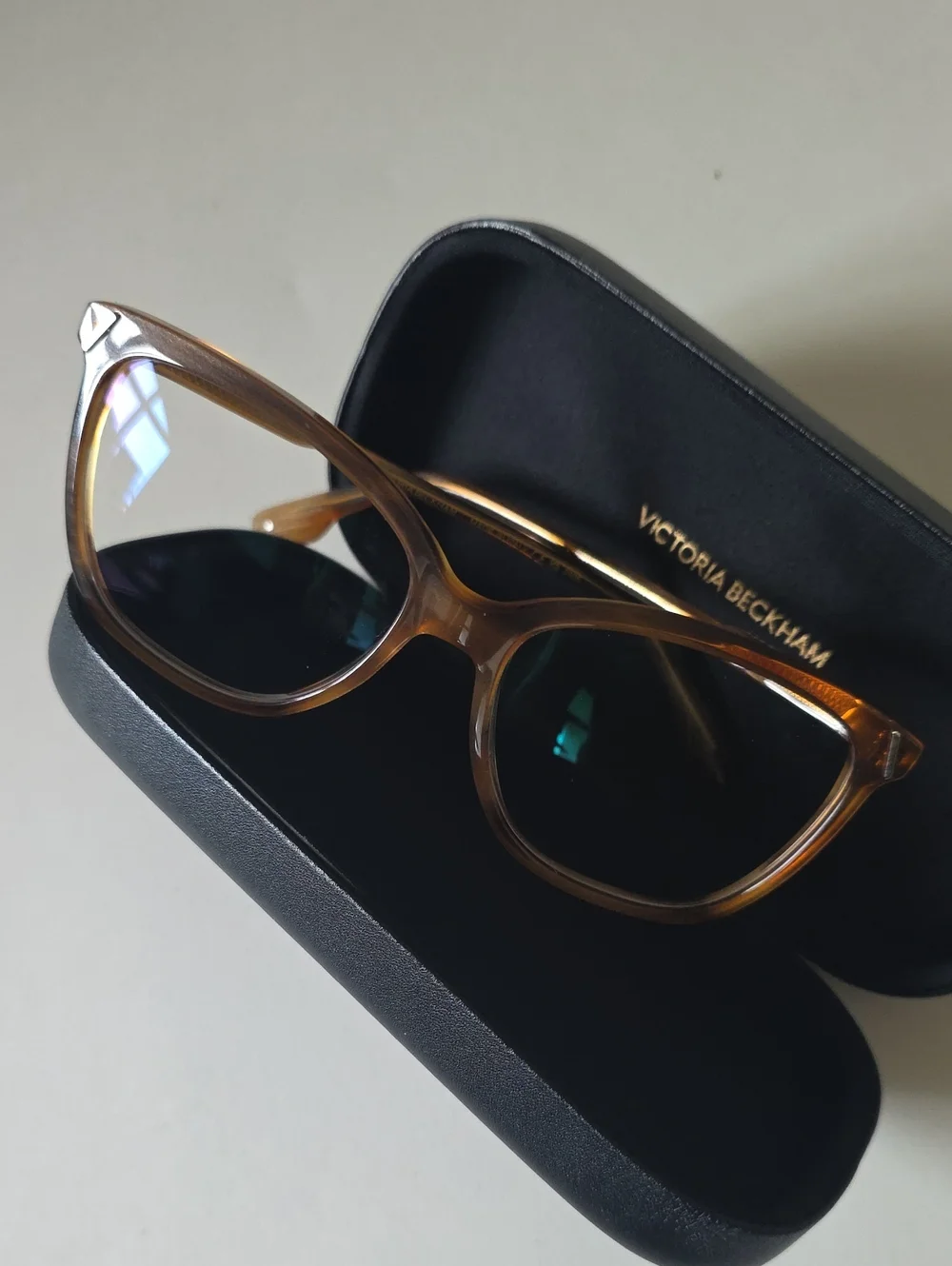 Victoria Beckham Brown Frame Sunglasses with Clear Lenses